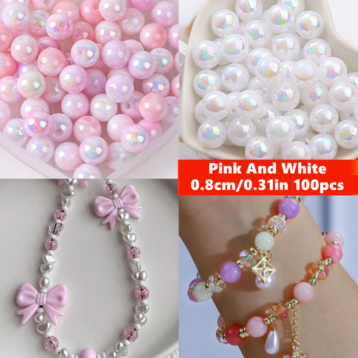 8mm 100pcs Pink Cute And Beaut - Coupling 8Mm review and price