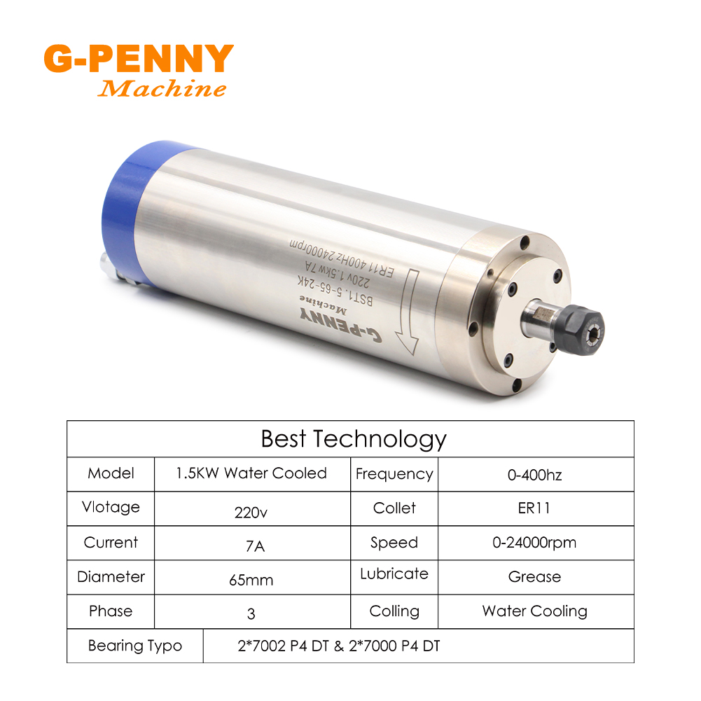 G-PENNY 1.5KW ER11 65mm Water  - Water Cooled Spindle review and price