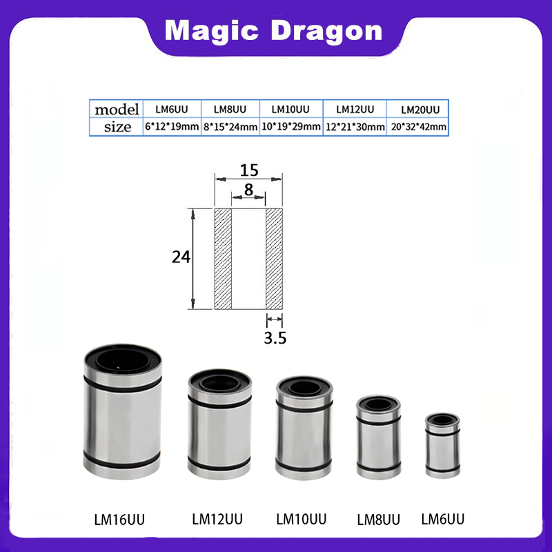 4/10pc LM3UU LM4UU LM5UU LM6UU - Lm8Uu Bearing review and price
