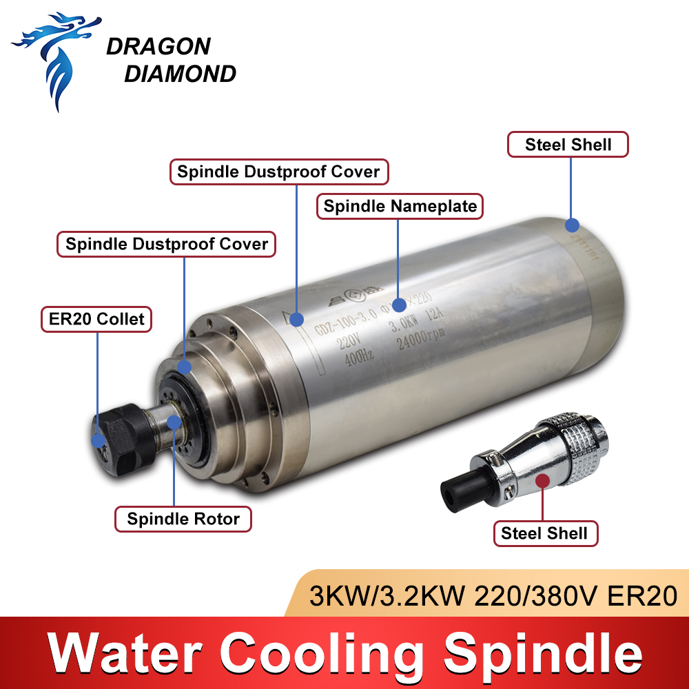 3KW Water Cooling Cooled Spind - Water Cooled Spindle review and price