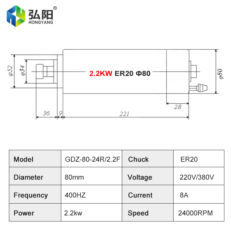 HONGYANG Compact Water Cooled  - Water Cooled Spindle review and price