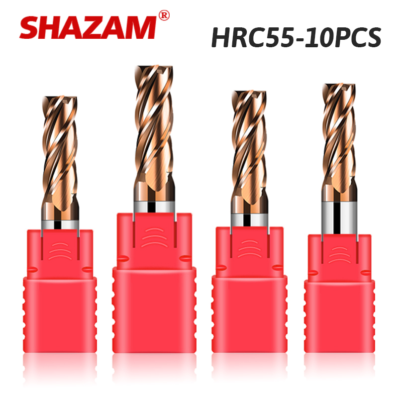 SHAZAM HRC55 4-Flute Flat End  - End Mill Set review and price