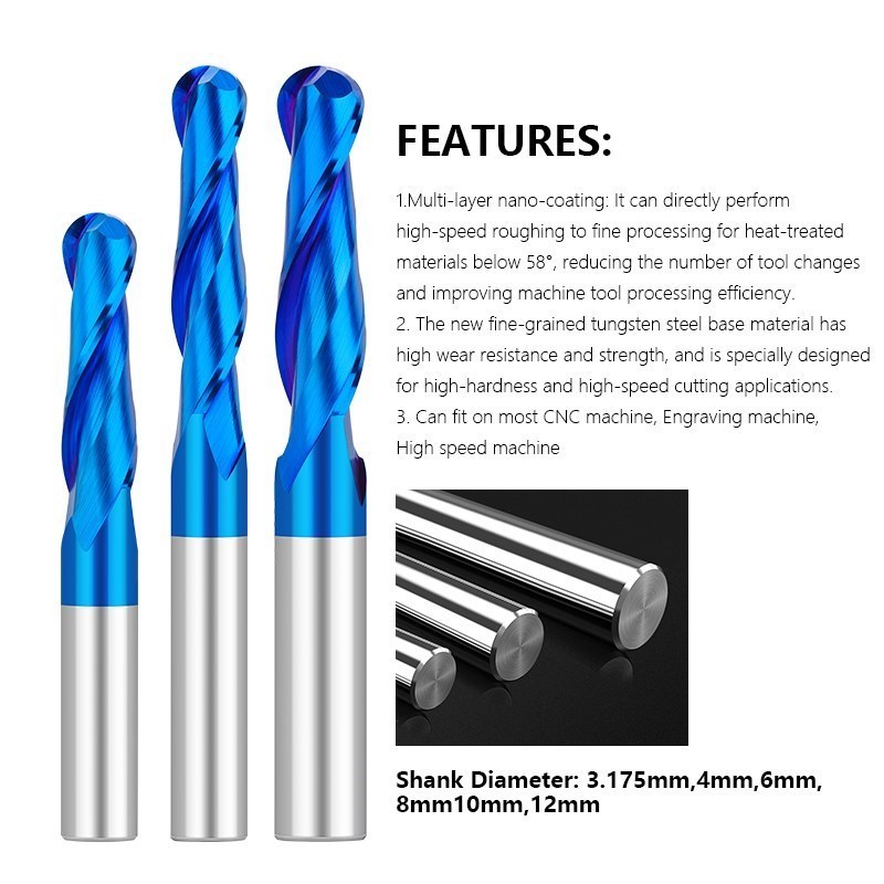XCAN Ball Nose End Mill 3.175  - End Mill Set review and price
